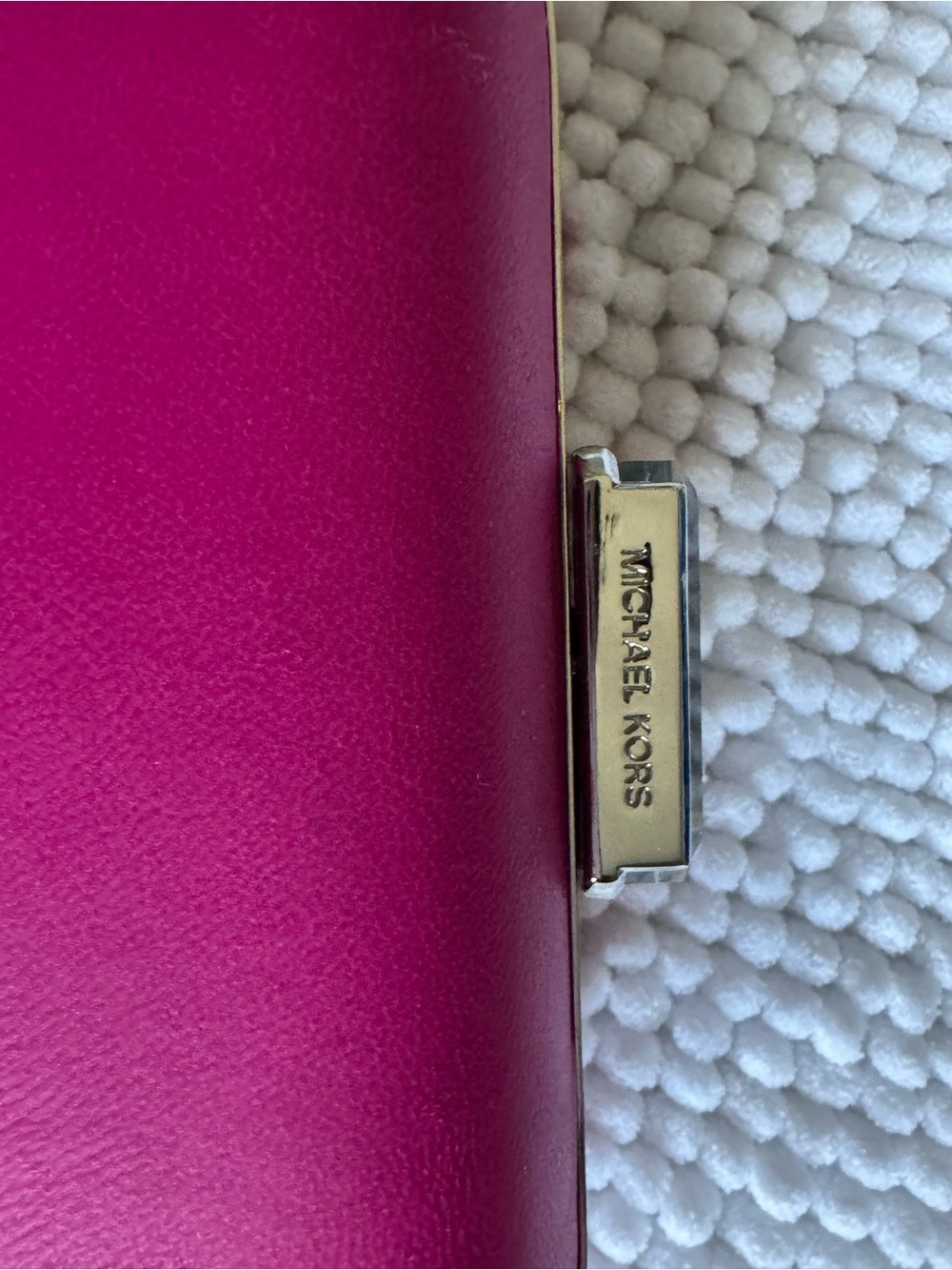Michael Kors- Elegant Pink Women’s Clutch - Structured Hardcase Evening Bag - Picture 5 of 6